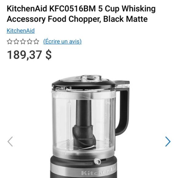 Brand New CONTOUR SILVER KitchenAid 5-Cups Food Chopper-KFC0516BM - Picture 2 of 5